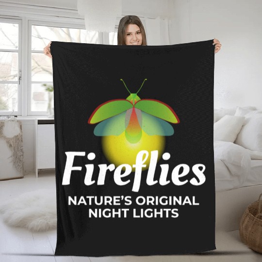 Fireflies Firefly Lightning Bug Insect Collector Fleece Blankets