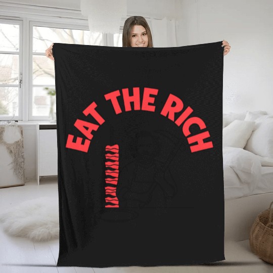 Eat The Rich Döner Kebab Parody Design Fleece Blankets