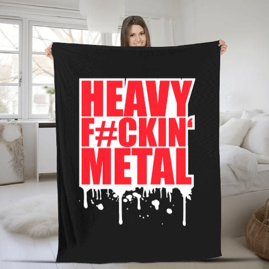 Heavy F#ckin' Metal Hard Rock Music Graffiti Spray Fleece Blankets