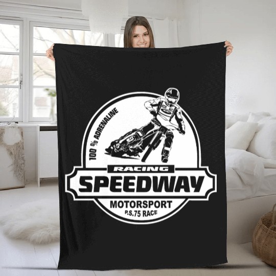 Motorcycle Speedway Racing Fleece Blankets