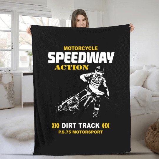 Motorcycle Speedway Racing Fleece Blankets