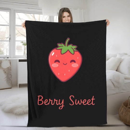 Berry Cute Strawberry Fleece Blankets