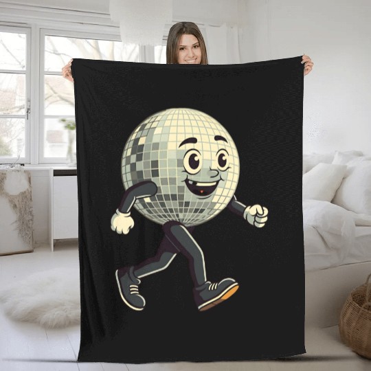 Disco Ball Walking - Retro Funk in Motion Fleece Blankets