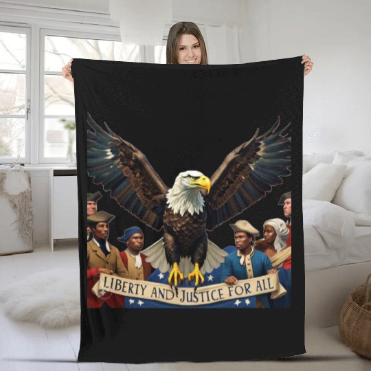 liberty and justice for all Fleece Blankets