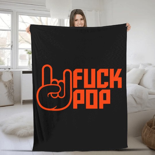 Fuck pop charts music heavy metal fun hand gesture Fleece Blankets