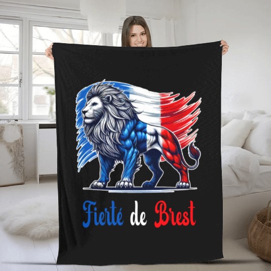 The proud Brest flag design Fleece Blankets