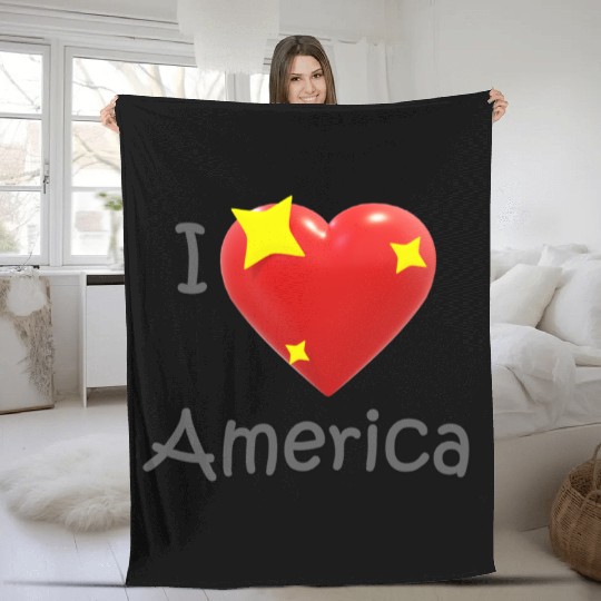 I Love America Fleece Blankets