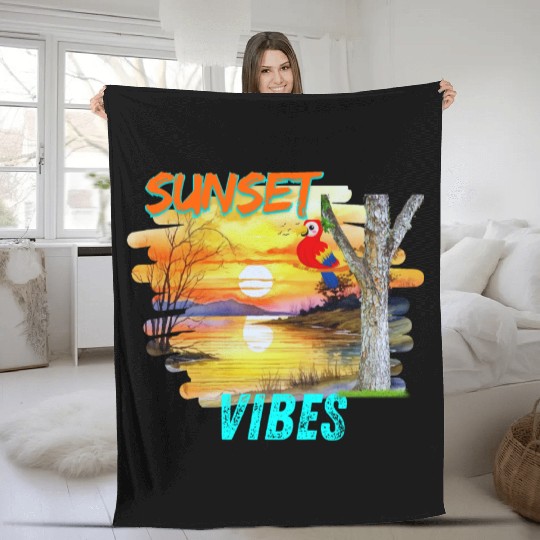 Sunset Vibes Fleece Blankets