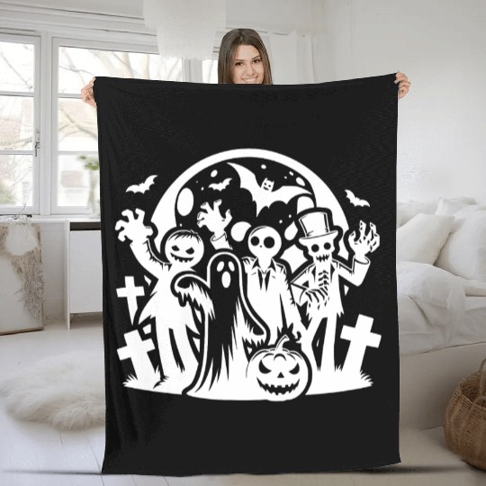 Fun Halloween Kids Pumpkin Party With Zombie Fleece Blankets
