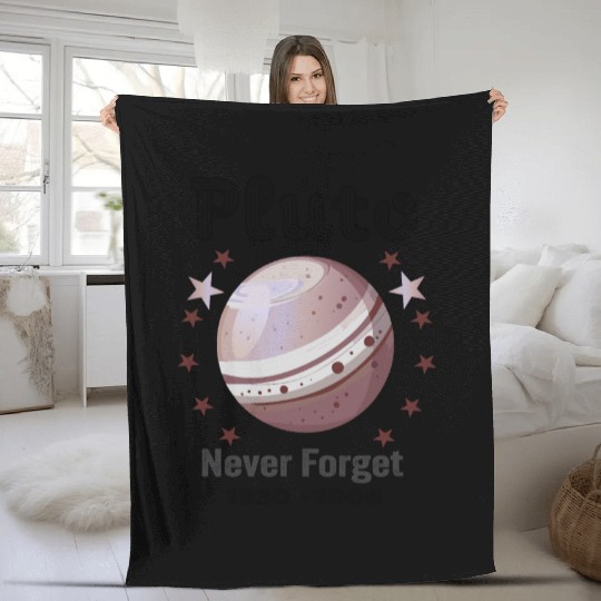 Planet Pluto Never Forget Fleece Blankets
