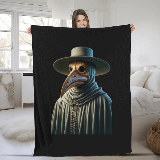 Plague Doctor Fleece Blankets