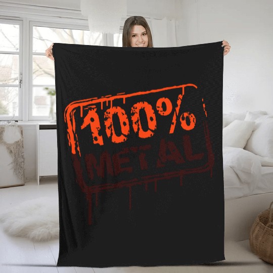 100 % Percent Metal Music Fun Graffiti Drops Stamp Fleece Blankets