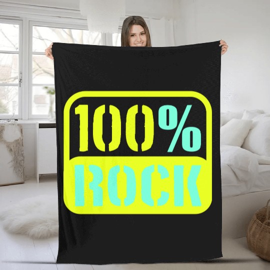 100 % Percent Rock Heavy Metal Music Text Logo Fleece Blankets