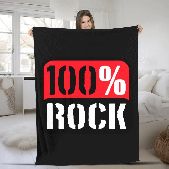 100 % Percent Rock Heavy Metal Music Text Logo Fleece Blankets