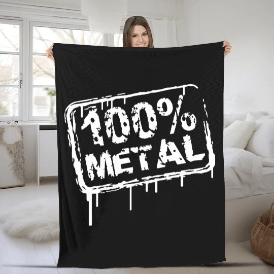 100 % Percent Metal Music Fun Graffiti Drops Stamp Fleece Blankets