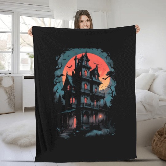 Haunted House Fleece Blankets