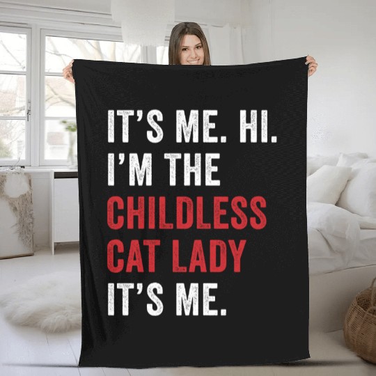 It's Me Hi Im The Childless Cat Lady Kamala Harris Fleece Blankets
