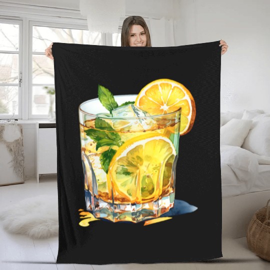 Lemonade Cocktail Drink Fleece Blankets