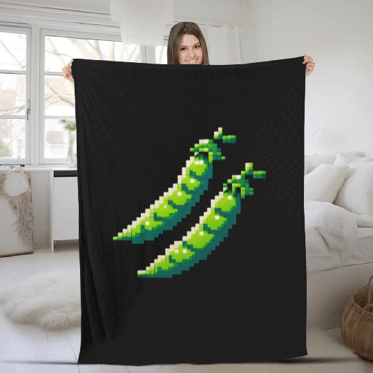 8 Bit Pixel Peas Fleece Blankets