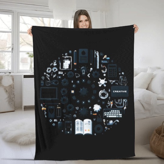 Abstract Lucky number circle Fleece Blankets