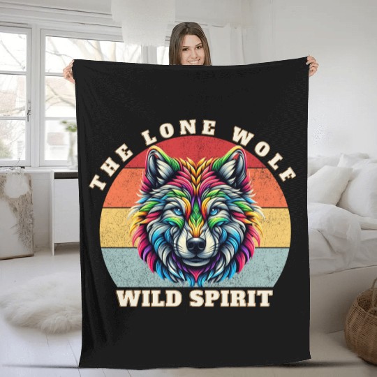 The Lone Wolf Fleece Blankets