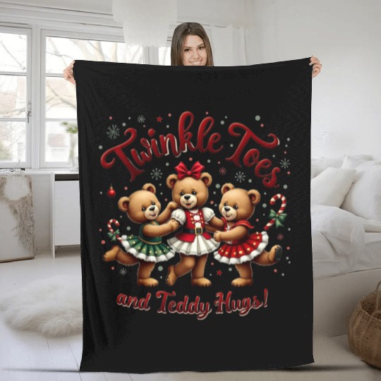 Teddy Bear Ballet Fleece Blankets
