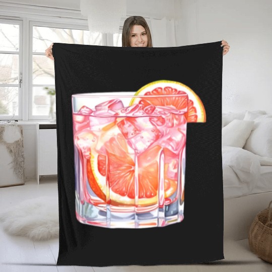 Grapefruit Citrus Cocktail Fleece Blankets