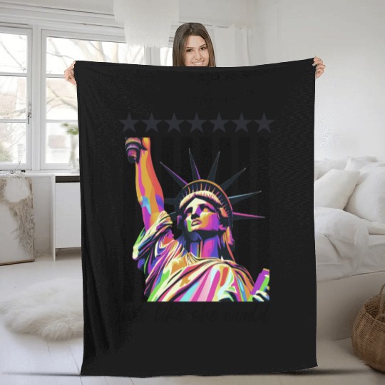 Vote Like She Would - Stars and Stripes edition Fleece Blankets