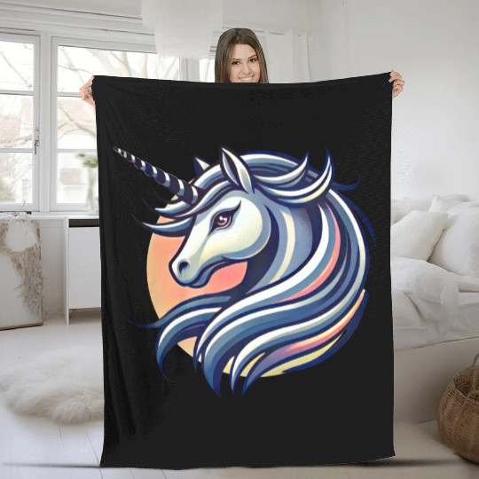Modern Unicorn Magic Fleece Blankets