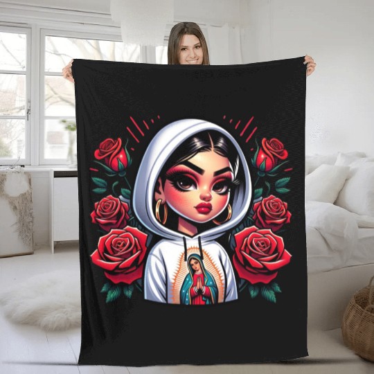 Virgen de Guadalupe Our Lady of Guadalupe Fleece Blankets