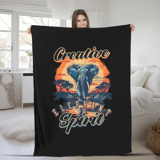 Elephant Creative Elephant Spirit Fleece Blankets