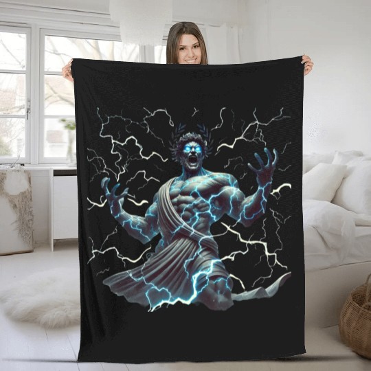 Ancient Greek gods & lightning Fleece Blankets