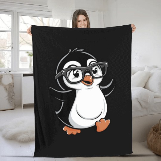 Funny Penguin , Cute Penguin , Penguin Lovers Fleece Blankets
