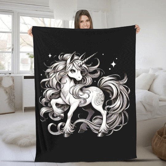 Manga Magic Unicorn Fleece Blankets