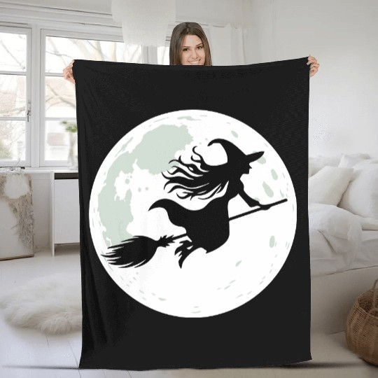 Moonlight Witch Flight Fleece Blankets