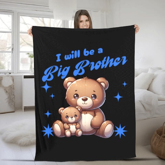 I'm Going To Be A Big Brother Cute Teddy Bears, Fleece Blankets