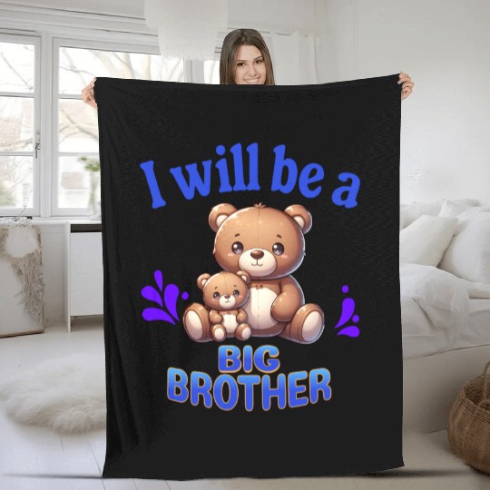 I'm Going To Be A Big Brother Cute Teddy Bears, Fleece Blankets