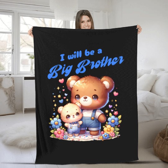 I'm Going To Be A Big Brother Cute Teddy Bears, Fleece Blankets