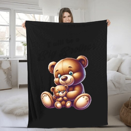 I'm Going To Be A Big Brother Cute Teddy Bears, Fleece Blankets
