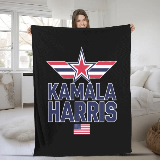 Support kamala harris Fleece Blankets