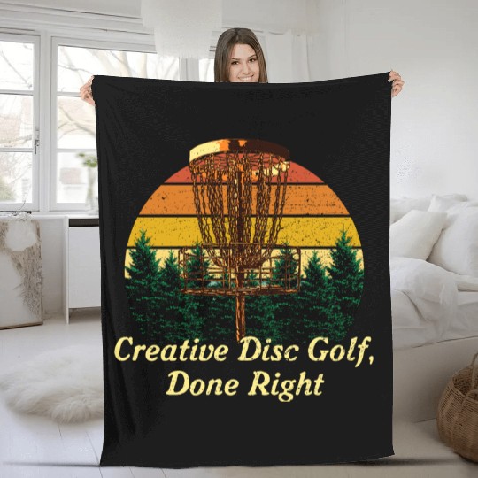 Creative Disc Golf Done Motivational Quote Golfer Fleece Blankets