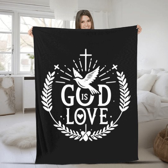 God is Love Fleece Blankets