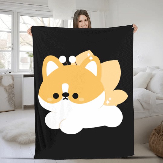 Fairy Corgi Fleece Blankets
