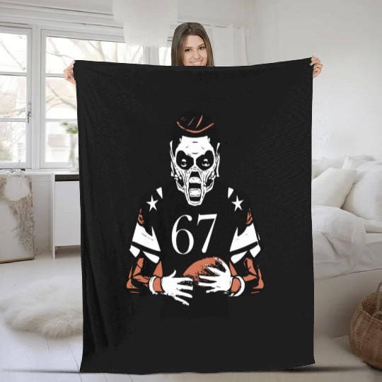 Fearless Gridiron Beast - Monster Football Player Fleece Blankets