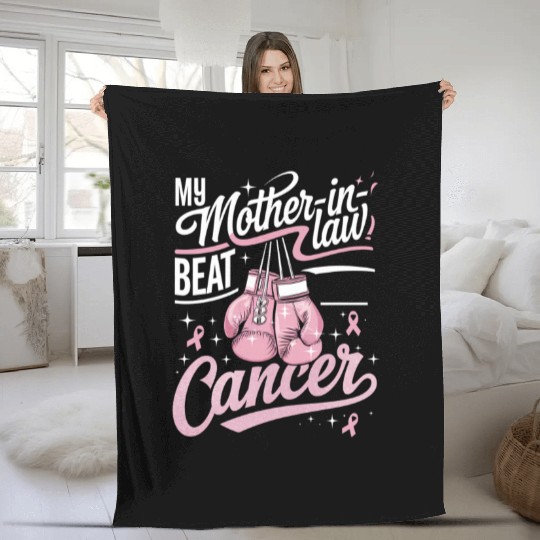 My Mother-In-Law Beat Cancer Breast Cancer Fleece Blankets