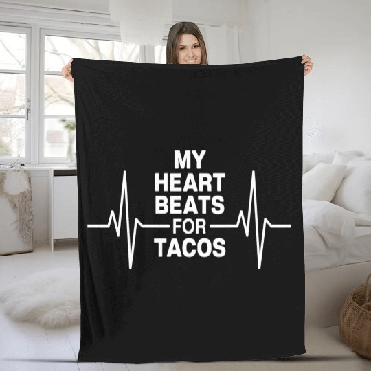 My Heart Beats for Tacos Fleece Blankets