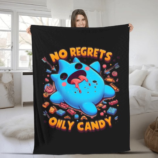 Stitch Halloween No Regrets Only Candy Fleece Blankets