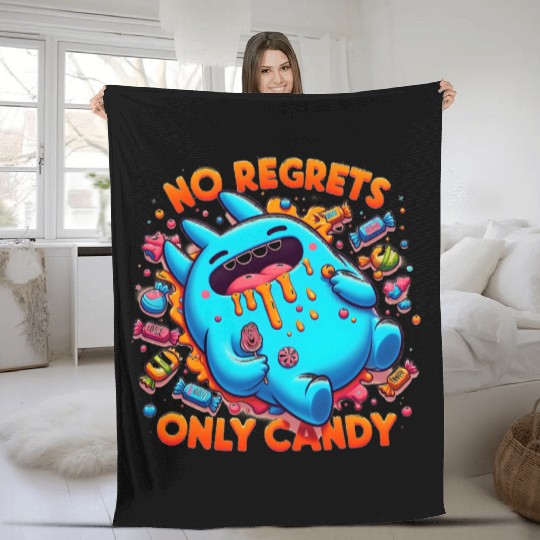 Disneyland Stitch Halloween No Regrets Only Candy Fleece Blankets