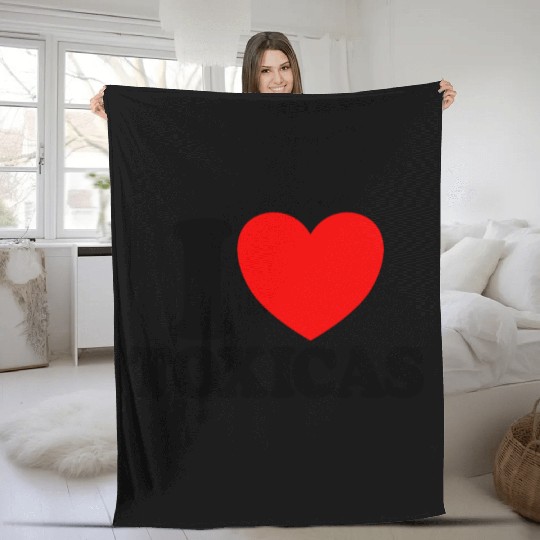 I Love Toxicas Red Heart Toxic Latinas Men'slove t Fleece Blankets