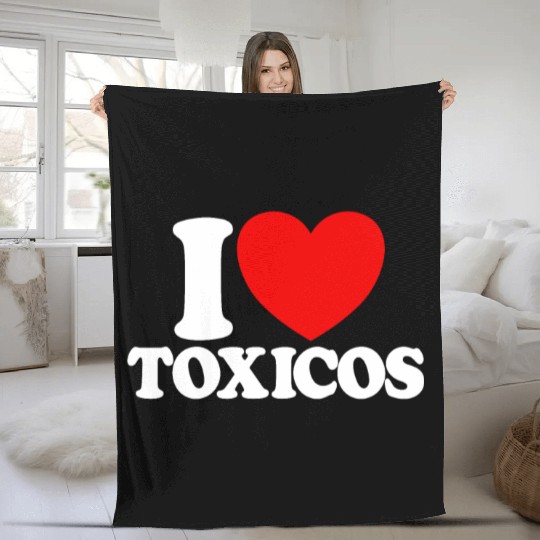 I Love Toxicos Red Heart Toxic Latino Women's Fleece Blankets